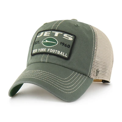 Men's '47  Green New York Jets Wabash Trucker Clean Up Adjustable Hat