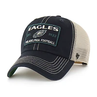 Men's '47  Black Philadelphia Eagles Wabash Trucker Clean Up Adjustable Hat