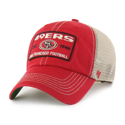 Men's '47  Scarlet San Francisco 49ers Wabash Trucker Clean Up Adjustable Hat
