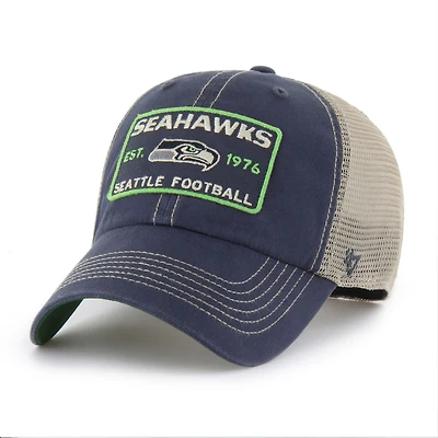 Men's '47  College Navy Seattle Seahawks Wabash Trucker Clean Up Adjustable Hat