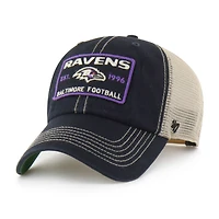 Men's '47  Black Baltimore Ravens Wabash Trucker Clean Up Adjustable Hat