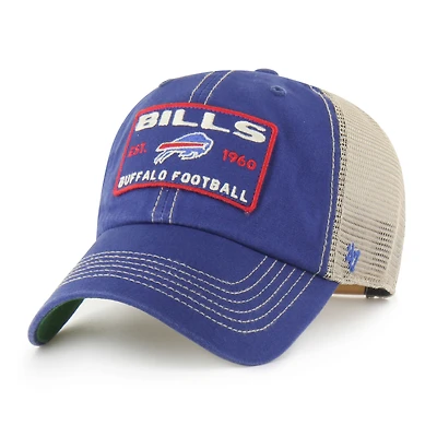 Men's '47  Royal Buffalo Bills Wabash Trucker Clean Up Adjustable Hat
