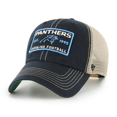 Men's '47  Black Carolina Panthers Wabash Trucker Clean Up Adjustable Hat