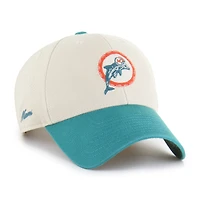 Men's '47 Cream/Aqua Miami Dolphins Fairfield MVP Throwback Adjustable Hat