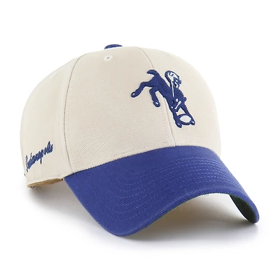 Men's '47 Cream/Royal Indianapolis Colts Fairfield MVP Throwback Adjustable Hat