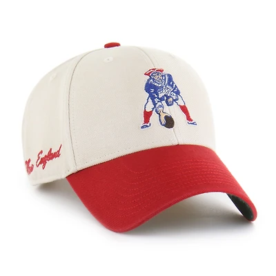 Men's '47 Cream/Red New England Patriots Fairfield MVP Throwback Adjustable Hat