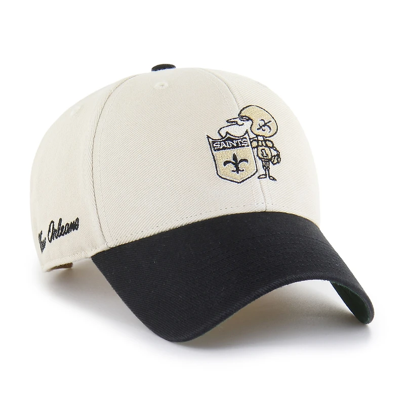 Men's '47 Cream/Black New Orleans Saints Fairfield MVP Throwback Adjustable Hat