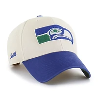 Men's '47 Cream/Royal Seattle Seahawks Fairfield MVP Throwback Adjustable Hat