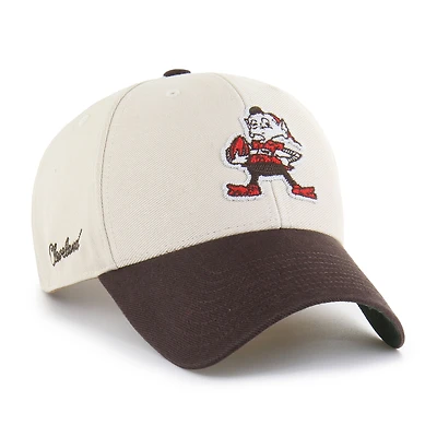Men's '47 Cream/Brown Cleveland Browns Fairfield MVP Throwback Adjustable Hat