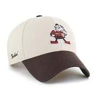 Men's '47 Cream/Brown Cleveland Browns Fairfield MVP Throwback Adjustable Hat
