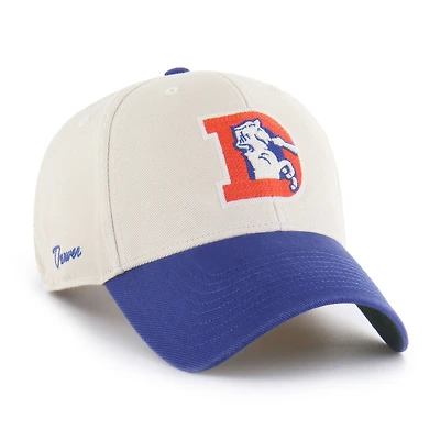 Men's '47 Cream/Royal Denver Broncos Fairfield MVP Throwback Adjustable Hat