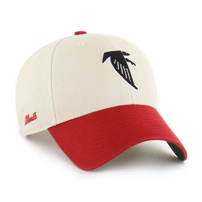 Men's '47 Cream/Red Atlanta Falcons Fairfield MVP Throwback Adjustable Hat