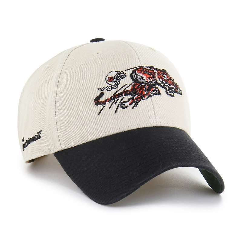 Men's '47 Cream/Black Cincinnati Bengals Fairfield MVP Throwback Adjustable Hat