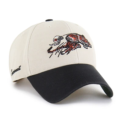 Men's '47 Cream/Black Cincinnati Bengals Fairfield MVP Throwback Adjustable Hat