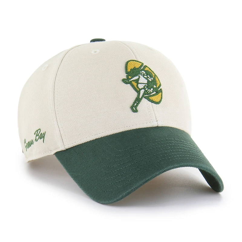 Men's '47 Cream/Green Green Bay Packers Fairfield MVP Throwback Adjustable Hat