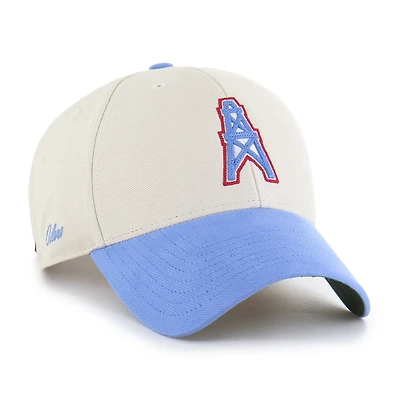 Men's '47 Cream/Light Blue Houston Oilers Gridiron Classics Fairfield MVP Throwback Adjustable Hat