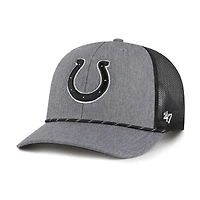 Men's '47 Heather Charcoal Indianapolis Colts Carbon Rope Trucker Adjustable Hat