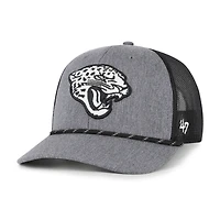 Men's '47 Heather Charcoal Jacksonville Jaguars Carbon Rope Trucker Adjustable Hat