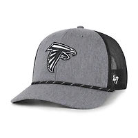 Men's '47 Heather Charcoal Atlanta Falcons Carbon Rope Trucker Adjustable Hat