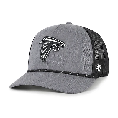 Men's '47 Heather Charcoal Atlanta Falcons Carbon Rope Trucker Adjustable Hat