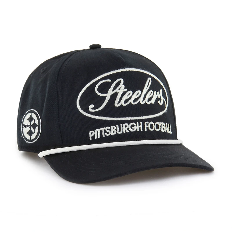 Men's '47 Black Pittsburgh Steelers Foundational Hitch Adjustable Hat