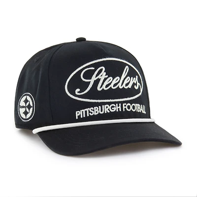 Men's '47 Black Pittsburgh Steelers Foundational Hitch Adjustable Hat
