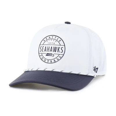 Men's '47 White/College Navy Seattle Seahawks Suburbia Hitch Two-Tone Adjustable Hat