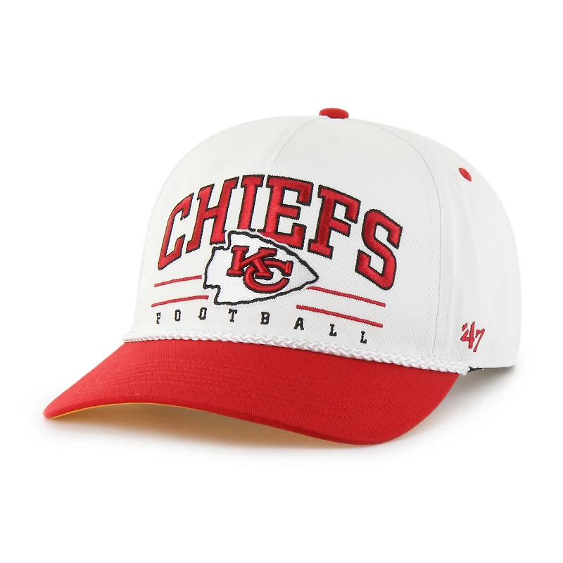 Men's '47 White/Red Kansas City Chiefs Roscoe Two-Toned Hitch Adjustable Hat