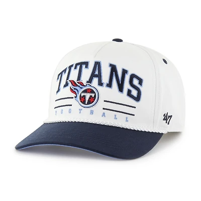 Men's '47 White/Navy Tennessee Titans Roscoe Two-Toned Hitch Adjustable Hat