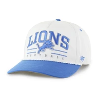 Men's '47 White/Blue Detroit Lions Roscoe Two-Toned Hitch Adjustable Hat