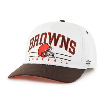Men's '47 White/Brown Cleveland Browns Roscoe Two-Toned Hitch Adjustable Hat