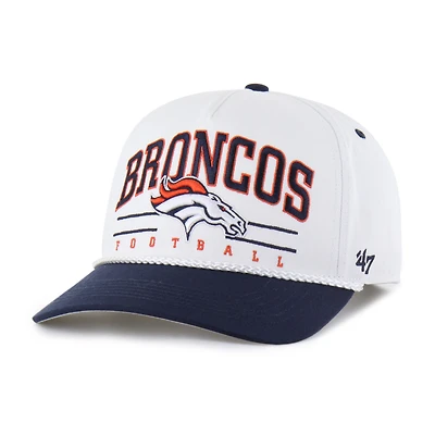 Men's '47 White/Navy Denver Broncos Roscoe Two-Toned Hitch Adjustable Hat