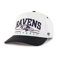 Men's '47 White/Black Baltimore Ravens Roscoe Two-Toned Hitch Adjustable Hat