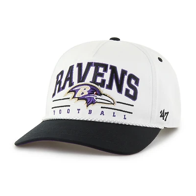 Men's '47 White/Black Baltimore Ravens Roscoe Two-Toned Hitch Adjustable Hat