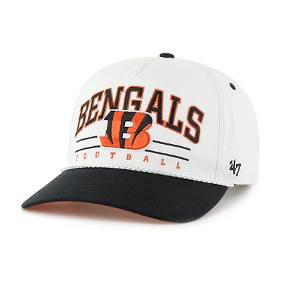 Men's '47 White/Black Cincinnati Bengals Roscoe Two-Toned Hitch Adjustable Hat