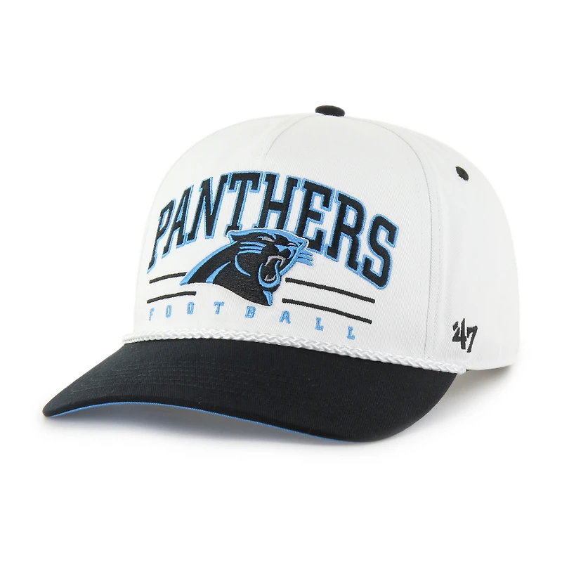 Men's '47 White/Black Carolina Panthers Roscoe Two-Toned Hitch Adjustable Hat
