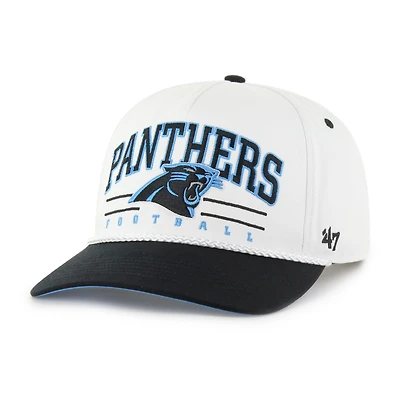 Men's '47 White/Black Carolina Panthers Roscoe Two-Toned Hitch Adjustable Hat