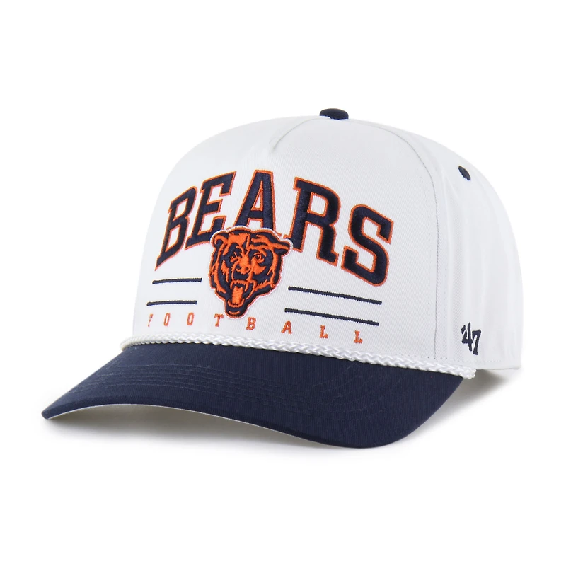 Men's '47 White/Navy Chicago Bears Roscoe Two-Toned Hitch Adjustable Hat