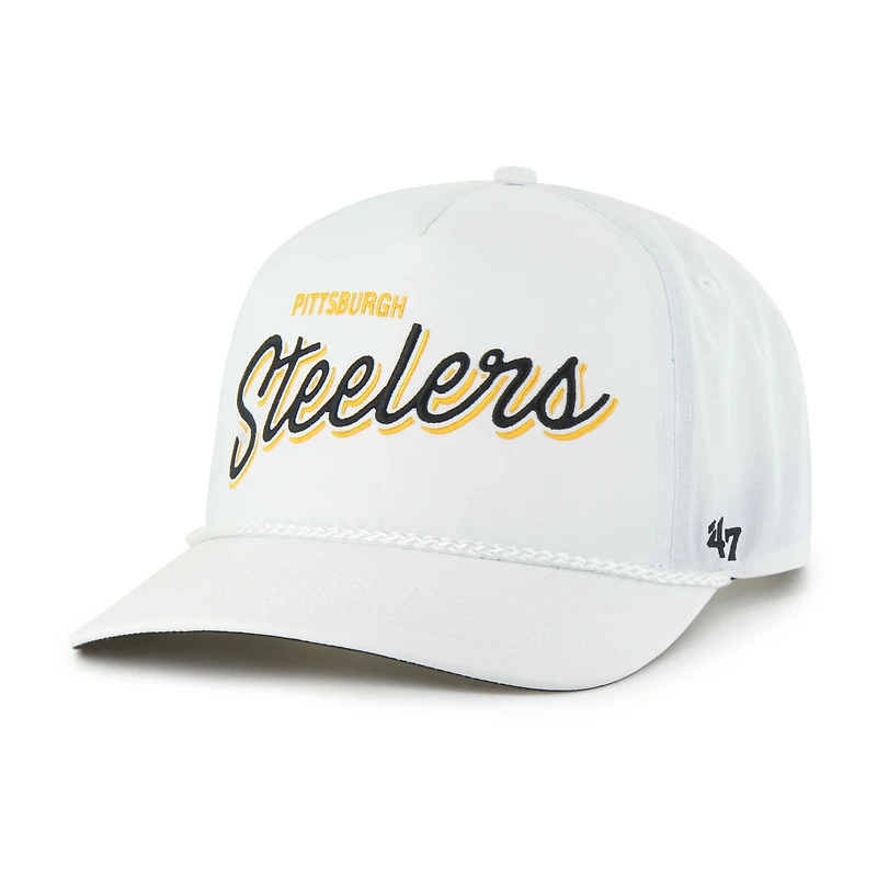 Men's '47 White Pittsburgh Steelers Brrr Fairway Hitch Adjustable Hat