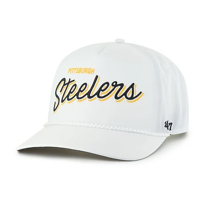 Men's '47 White Pittsburgh Steelers Brrr Fairway Hitch Adjustable Hat