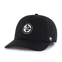 Men's '47  Black Pittsburgh Steelers Foundational Franchise Fitted Hat