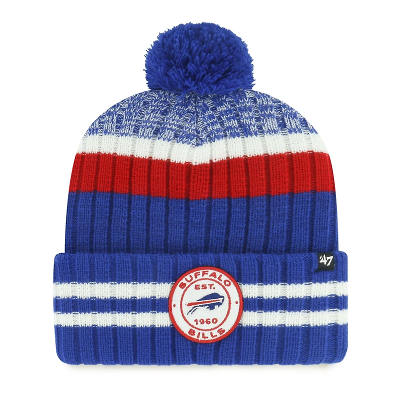 Men's '47 Royal Buffalo Bills Quiver Cuffed Knit Hat with Pom