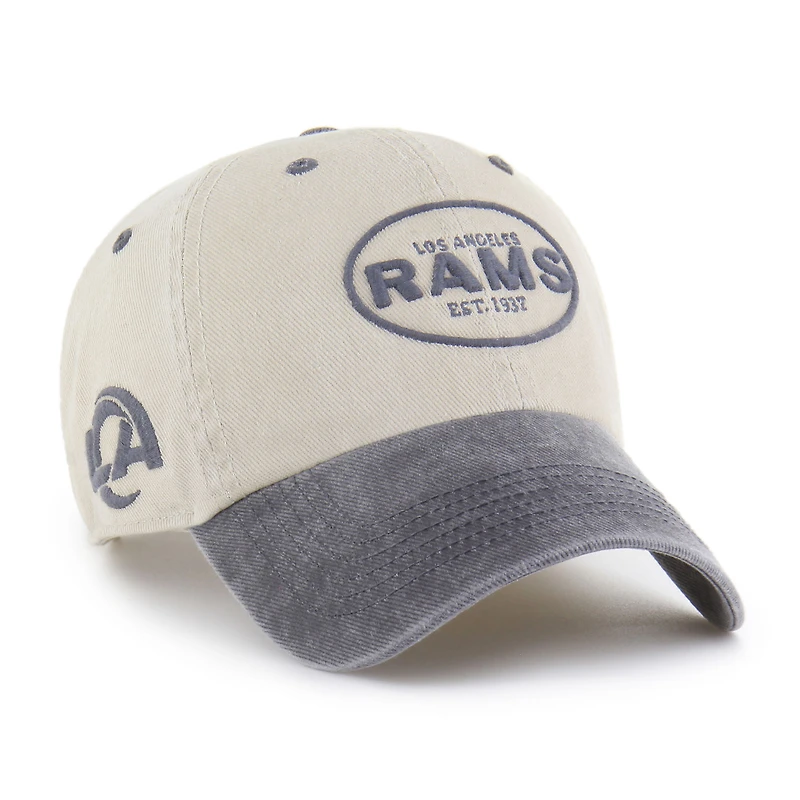Men's '47 Khaki Los Angeles Rams Breaking Trail Clean Up Adjustable Hat