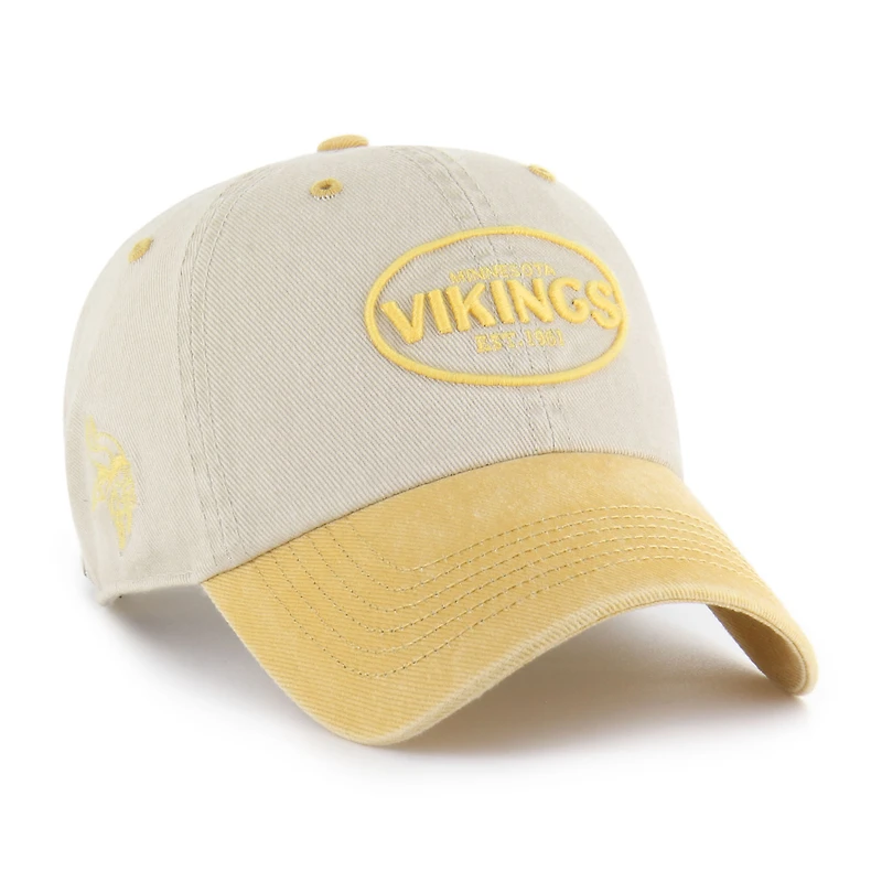 Men's '47 Khaki Minnesota Vikings Breaking Trail Clean Up Adjustable Hat