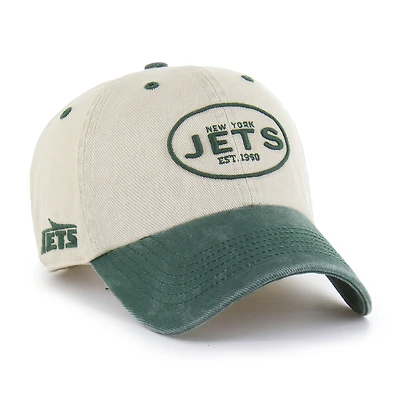 Men's '47 Khaki New York Jets Breaking Trail Clean Up Adjustable Hat