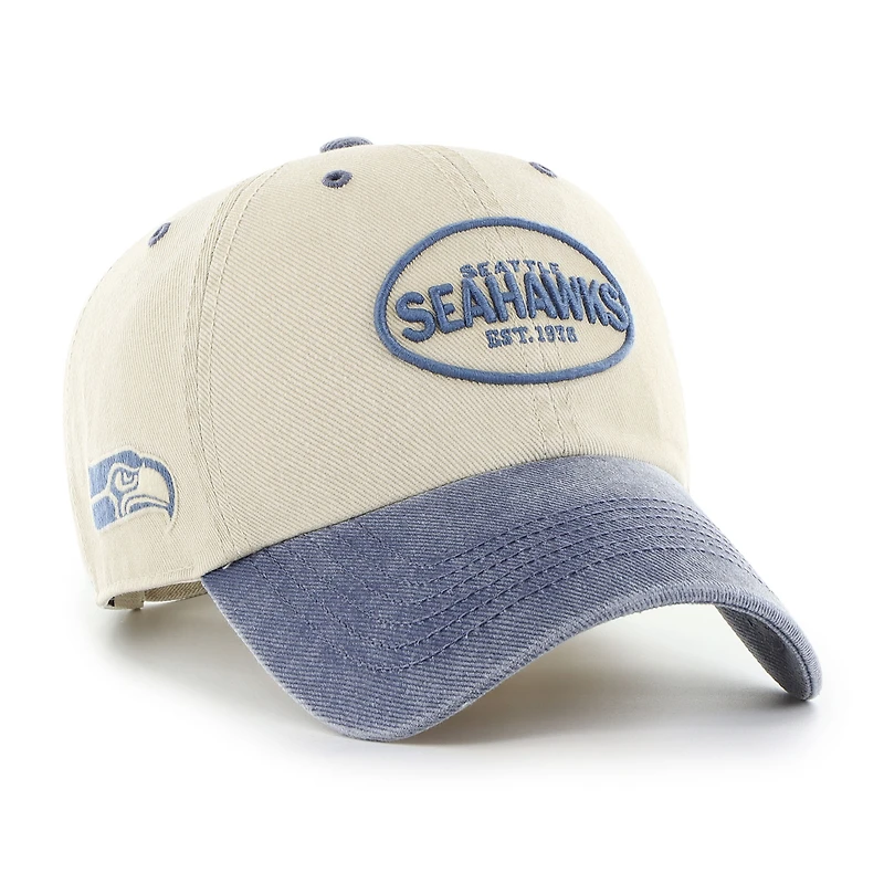 Men's '47 Khaki Seattle Seahawks Breaking Trail Clean Up Adjustable Hat