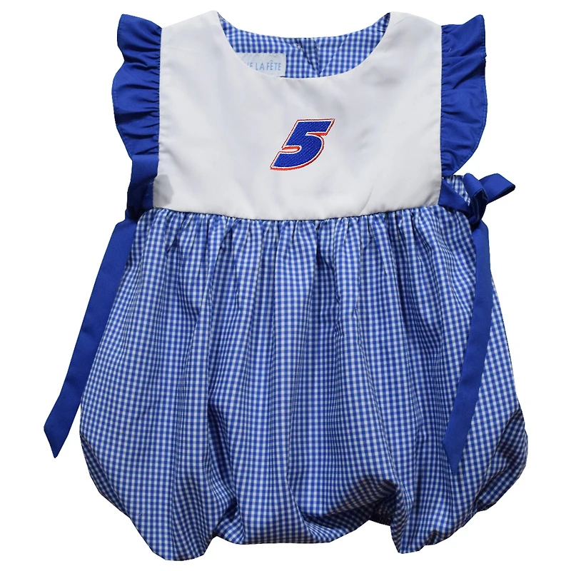 Girl's Infant Vive La Fete  Blue Kyle Larson Gingham Bubble Dress