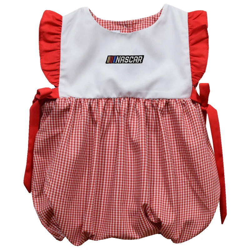 Girl's Infant Vive La Fete  Red NASCAR Merchandise Gingham Bubble Dress