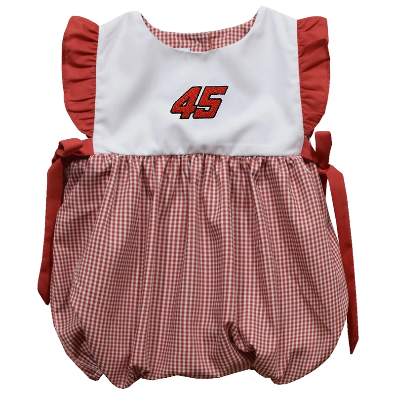 Girl's Infant Vive La Fete  Red Tyler Reddick Gingham Bubble Dress