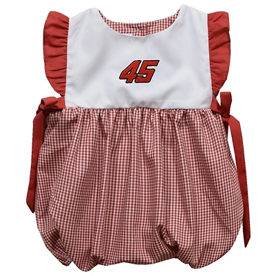 Girl's Infant Vive La Fete  Red Tyler Reddick Gingham Bubble Dress